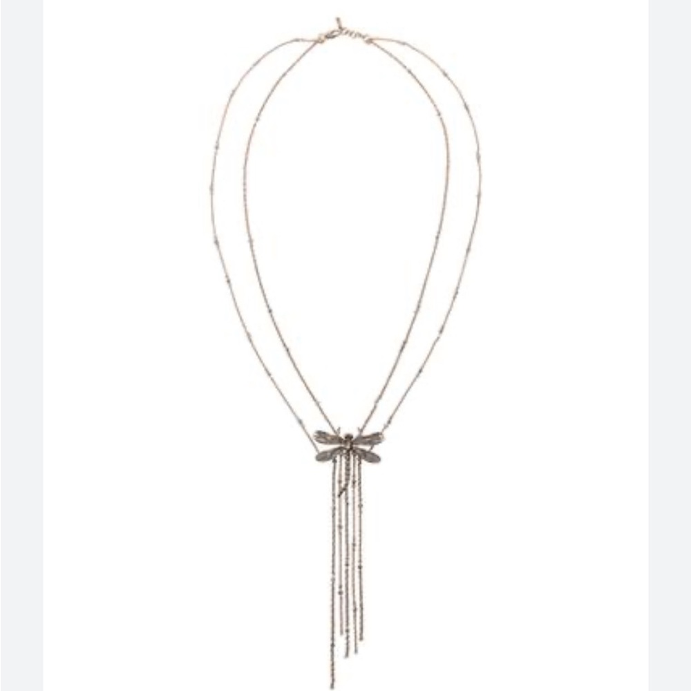 Zara NWT dragon fly double necklace 4548/089